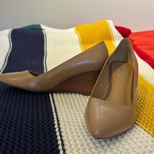 Franco Sarto Nude Wedges (Size 7.5)